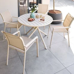 Table de jardin ronde NEBULLIA Argile