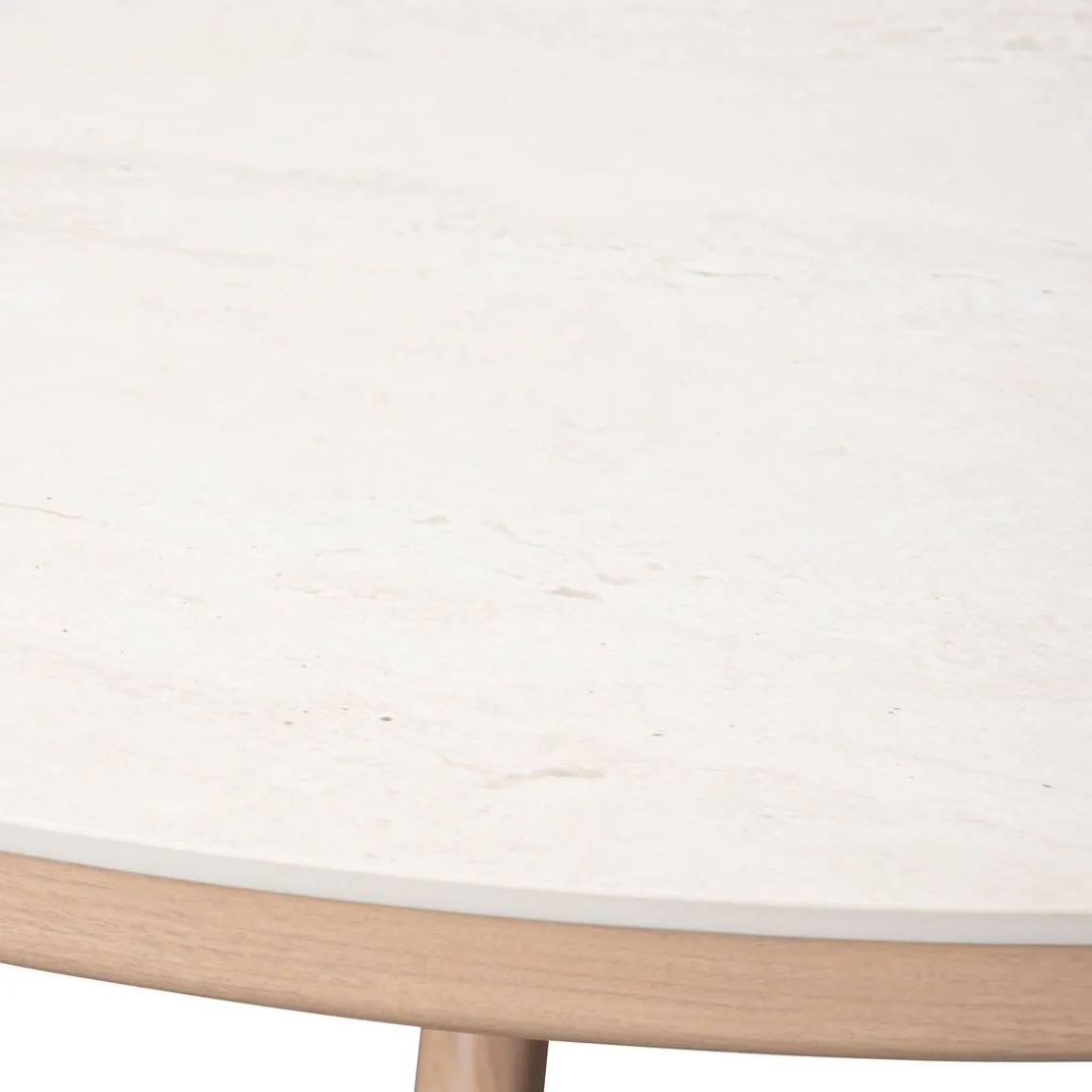 Table de jardin ronde NELORA Beige ficelle / Honey