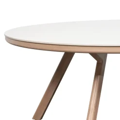Table de jardin ronde NELORA Beige ficelle / Honey