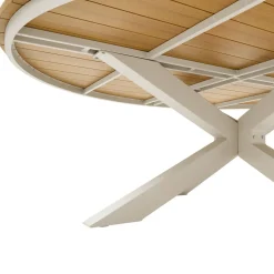Table de jardin ronde ORACLION Effet bois noix / Argile
