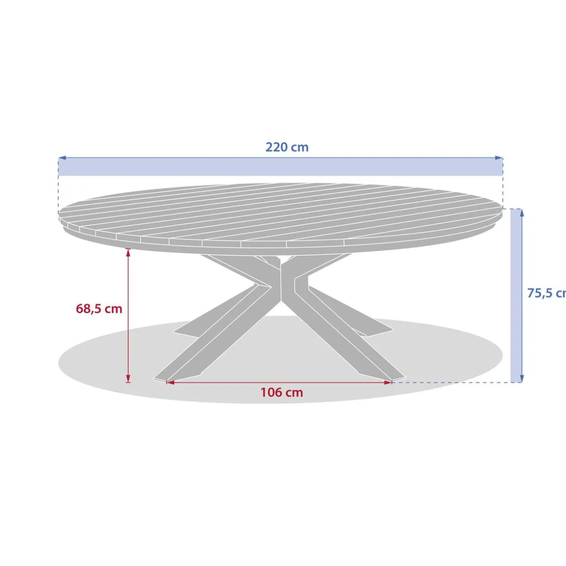 Table de jardin ronde ORACLION