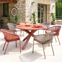 Table de jardin ronde ORYON Acajou