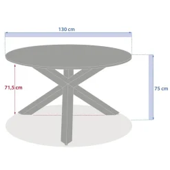 Table de jardin ronde ORYON Acajou