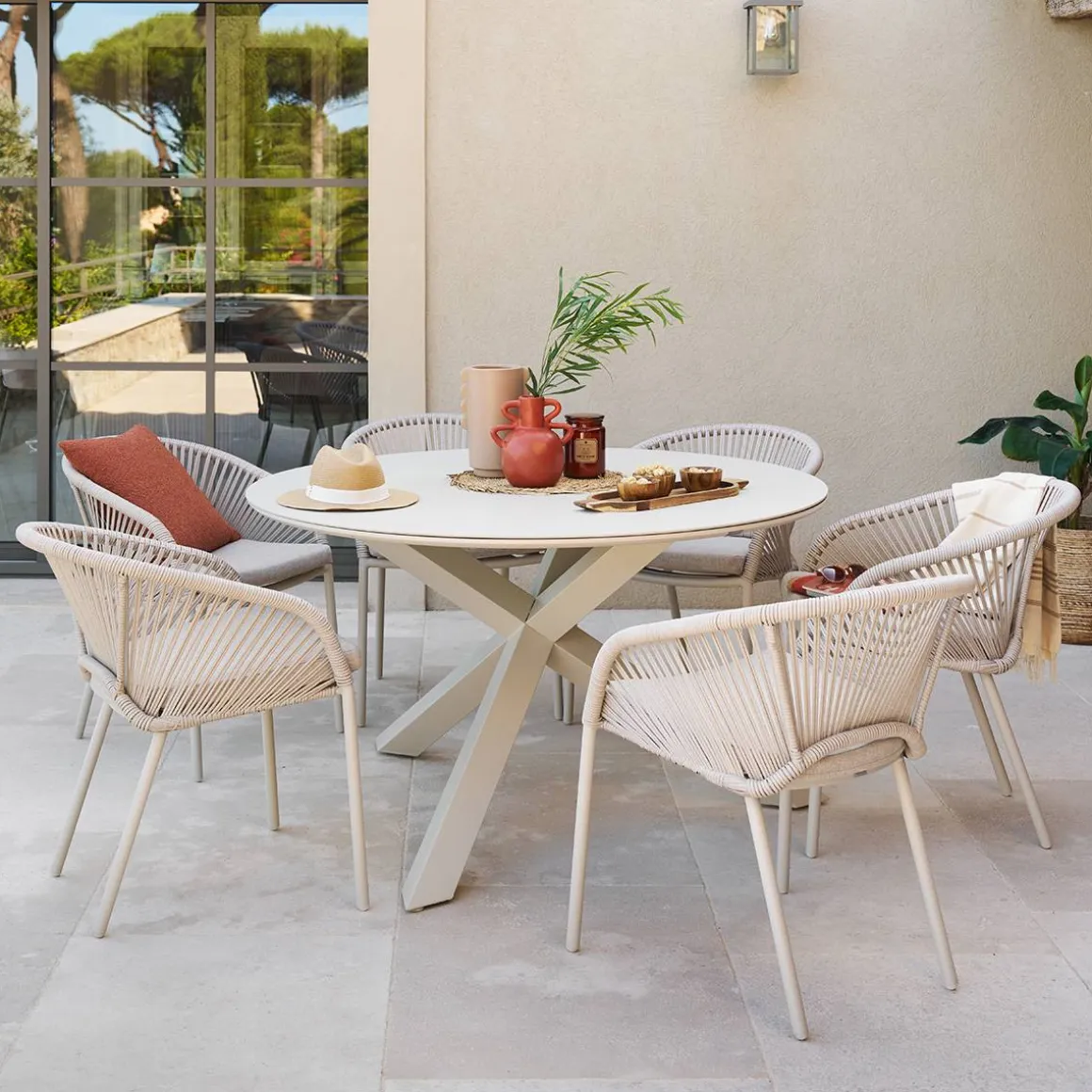 Table de jardin ronde ORYON Argile