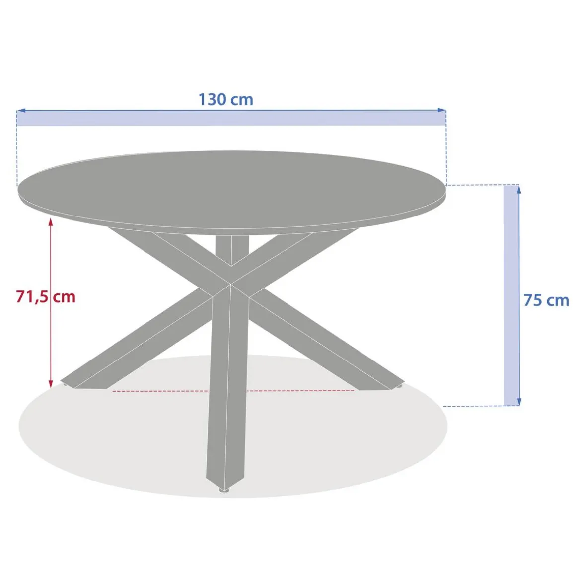Table de jardin ronde ORYON Vert laurier