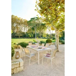 Table de jardin ÉVASION Effet bois Lin & Argile