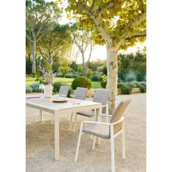 Table de jardin ÉVASION Effet bois Lin & Argile