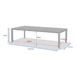 Table de jardin ÉVASION Effet bois Lin & Argile