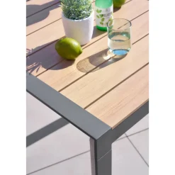 Table de jardin ÉVASION Effet bois Honey & Graphite