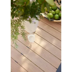 Table de jardin ÉVASION Effet bois Honey & Graphite