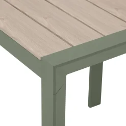 Table de jardin ÉVASION Effet bois Lin & Vert laurier