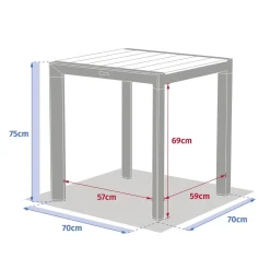 Table de jardin ÉVASION Effet bois Lin & Vert laurier