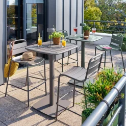 Table haute de jardin carrée ALEGORIA Café