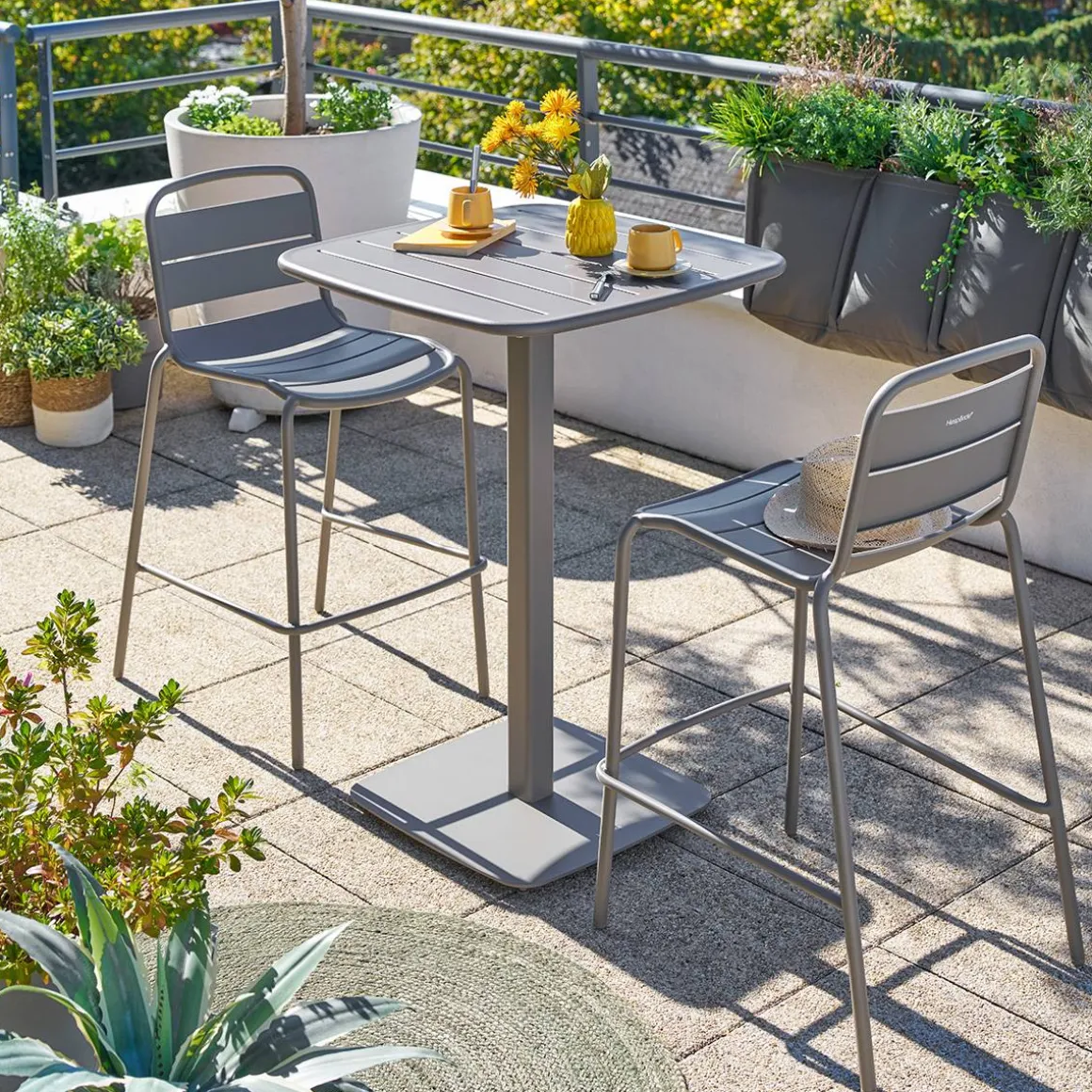 Table haute de jardin carrée ALEGORIA Café
