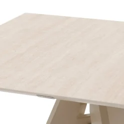 Table haute de jardin carrée TERZANO Vanille & Argile