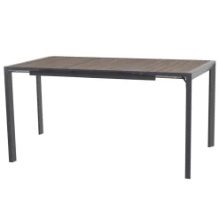 Table haute de jardin extensible ÉVASION Seigle effet bois & Graphite