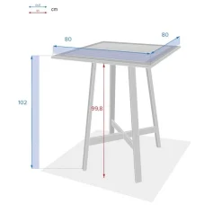 Table haute de jardin TIWI Acacia