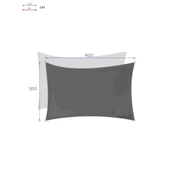Voile d'ombrage rectangulaire CURACAO Gris