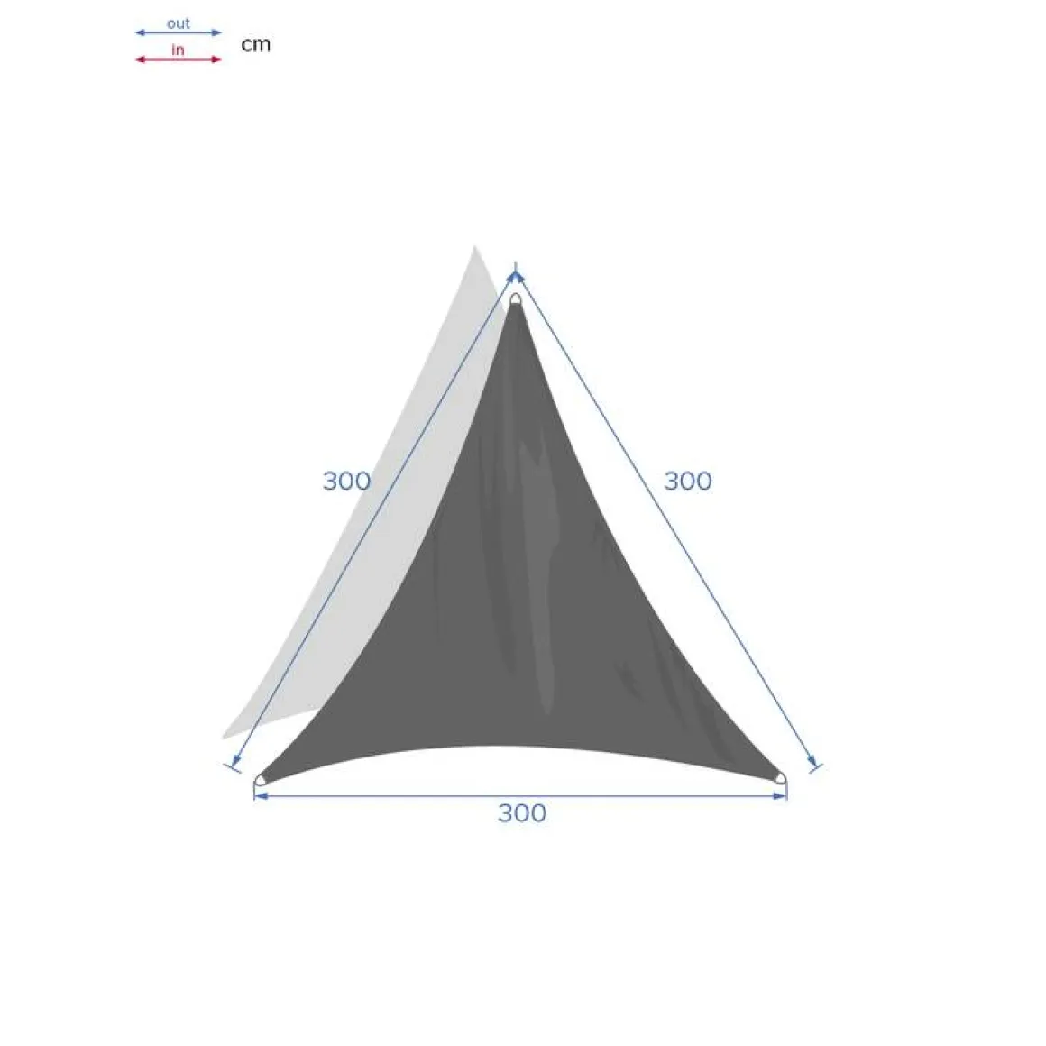 Voile d'ombrage triangulaire CURACAO Blanc