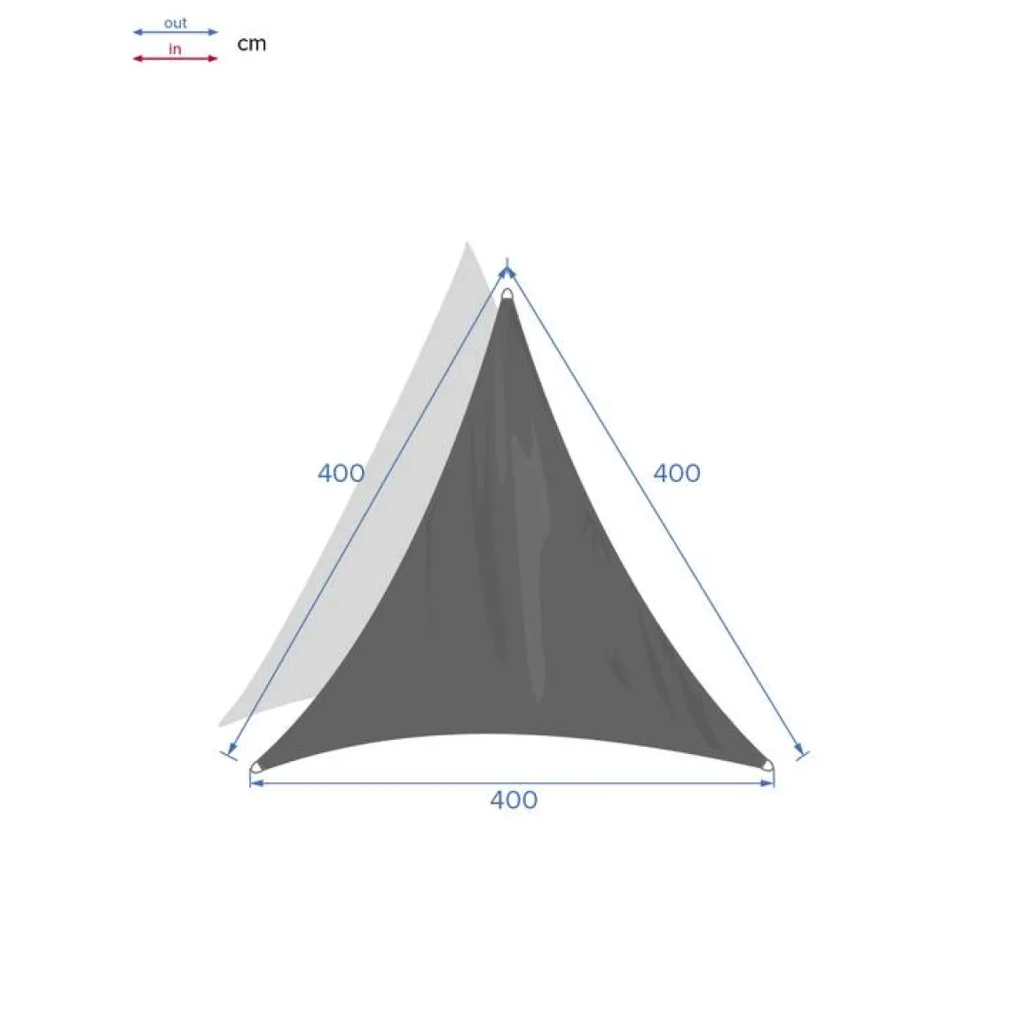 Voile d'ombrage triangulaire CURACAO Ardoise