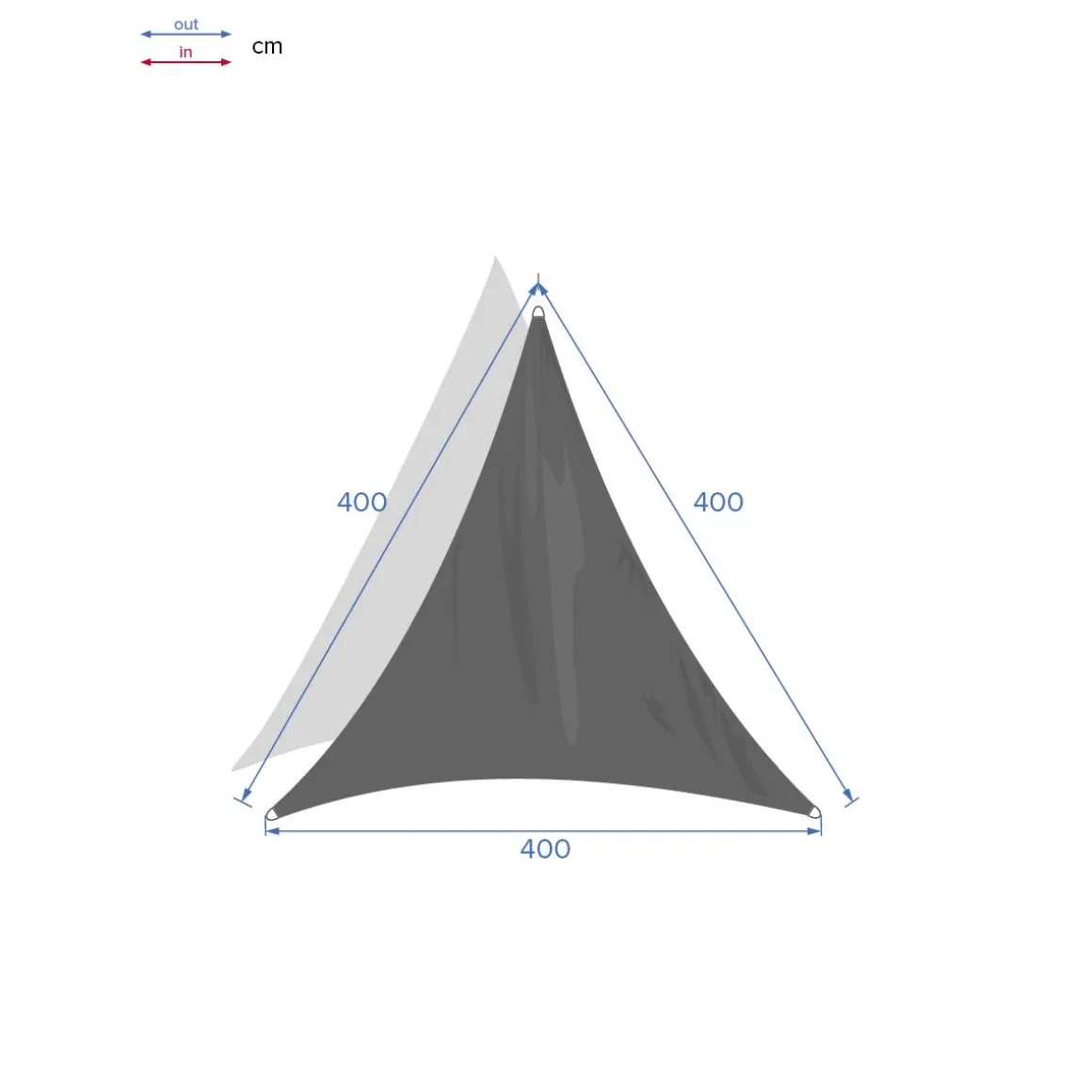Voile d'ombrage triangulaire CURACAO Ardoise