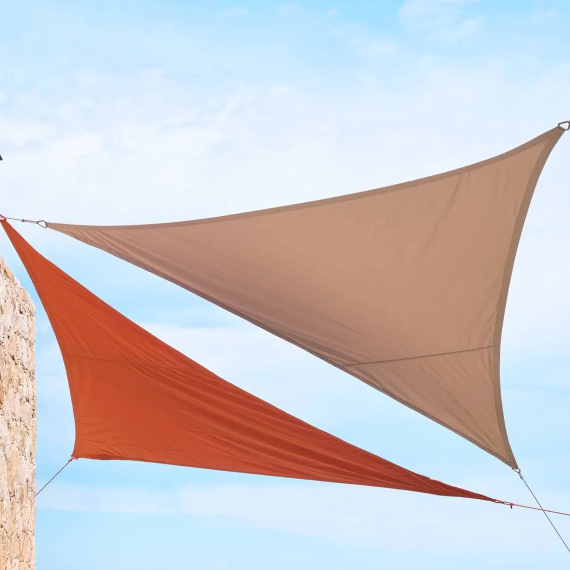 Voile d'ombrage triangulaire ELYORA Acajou