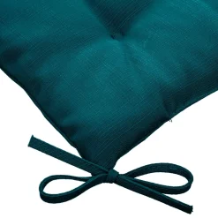 Galette de chaise carrée 4 points KORAI Bleu canard
