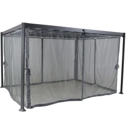 Pergola BELIZE Graphite + 1 kit de moustiquaire Ardoise