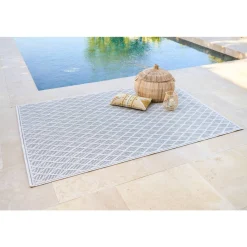 Tapis d'extérieur et d'intérieur GRAY Motifs losange Gris